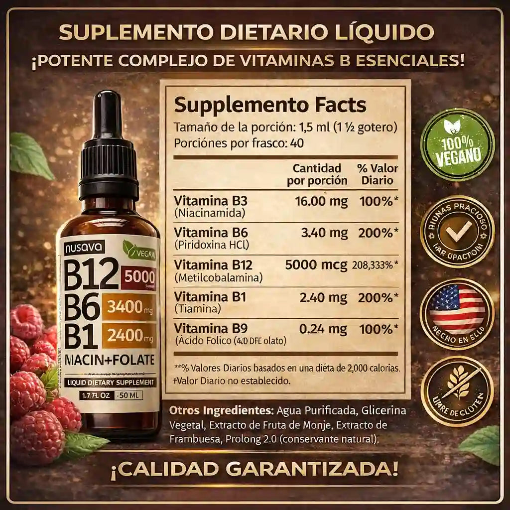 Vital B – 2x1 - Complejo B Líquido de Máxima Potencia