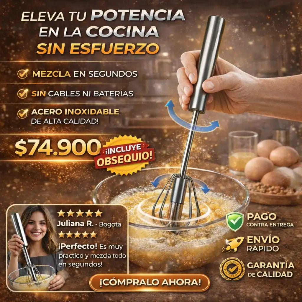 ¡El Batidor Manual que Revoluciona tu Cocina! + Obsequio